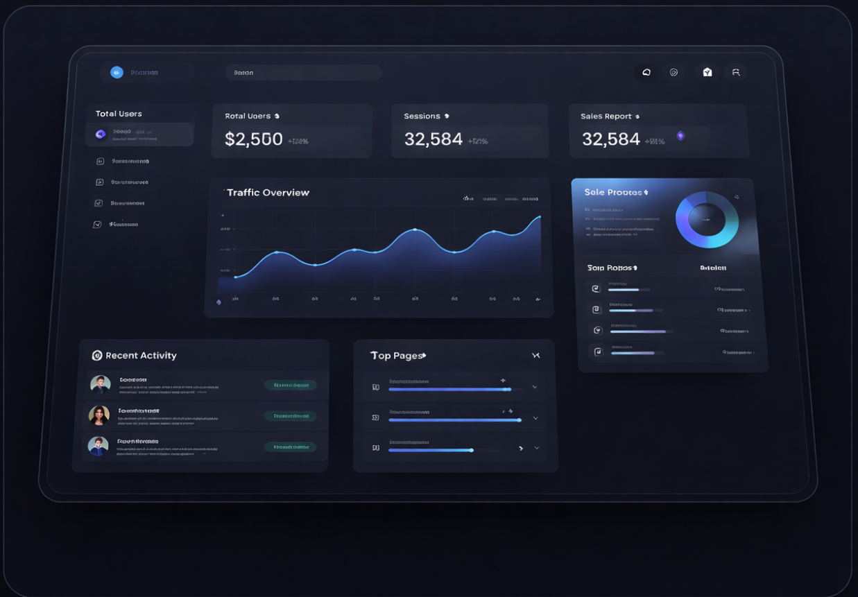 Analytics dashboard showing real-time metrics